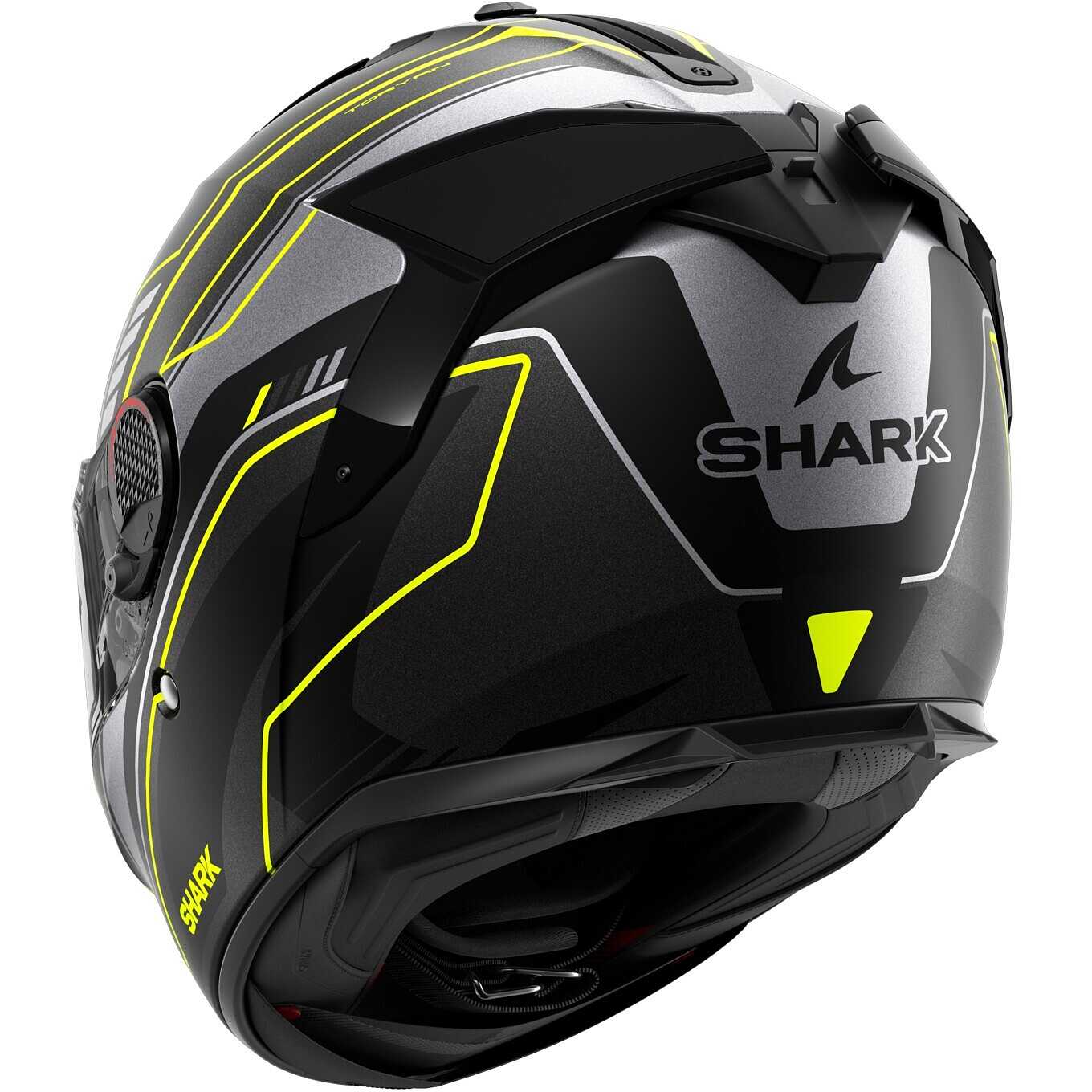 Casque intégral moto SCORPION EXO-491 SPIN Noir-Bleu-Jaune fluo