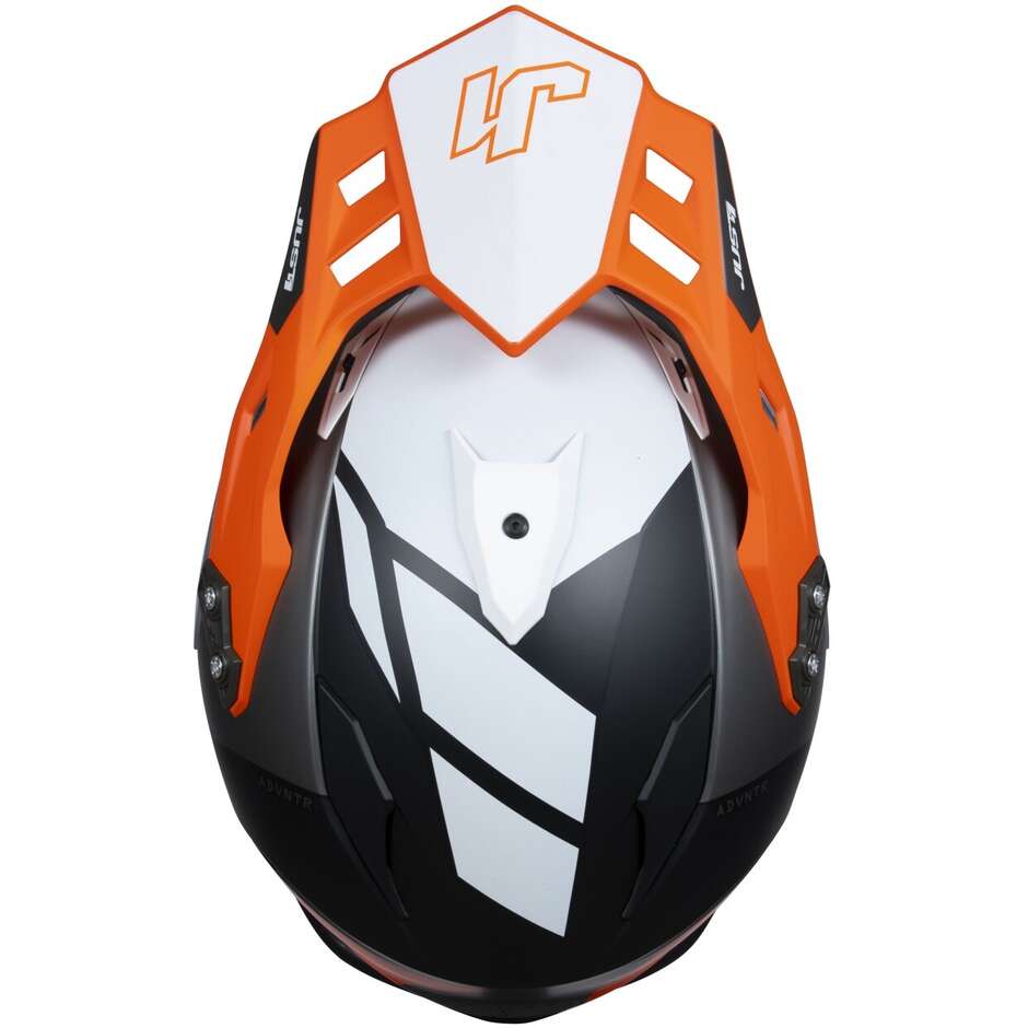 Casque de moto intégral Adventure Just1 J34 Pro Outerspace Fluo Orange Noir