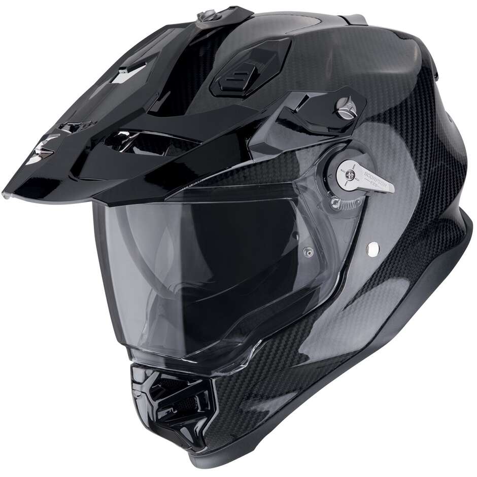 Adventure Scorpion ADF 9000 CARBON AIR SOLID Schwarzer Integral-Motorradhelm