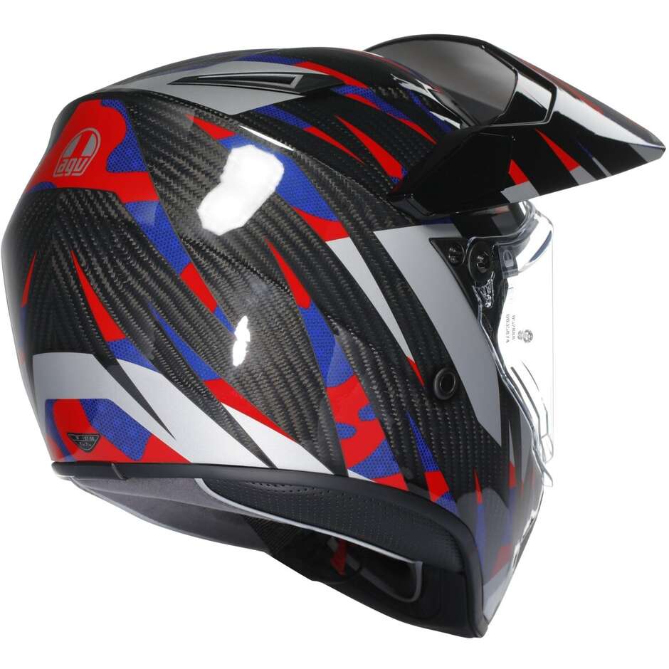 Casque de moto intégral Agv AX9 STEPPA Carbon Rouge Bleu