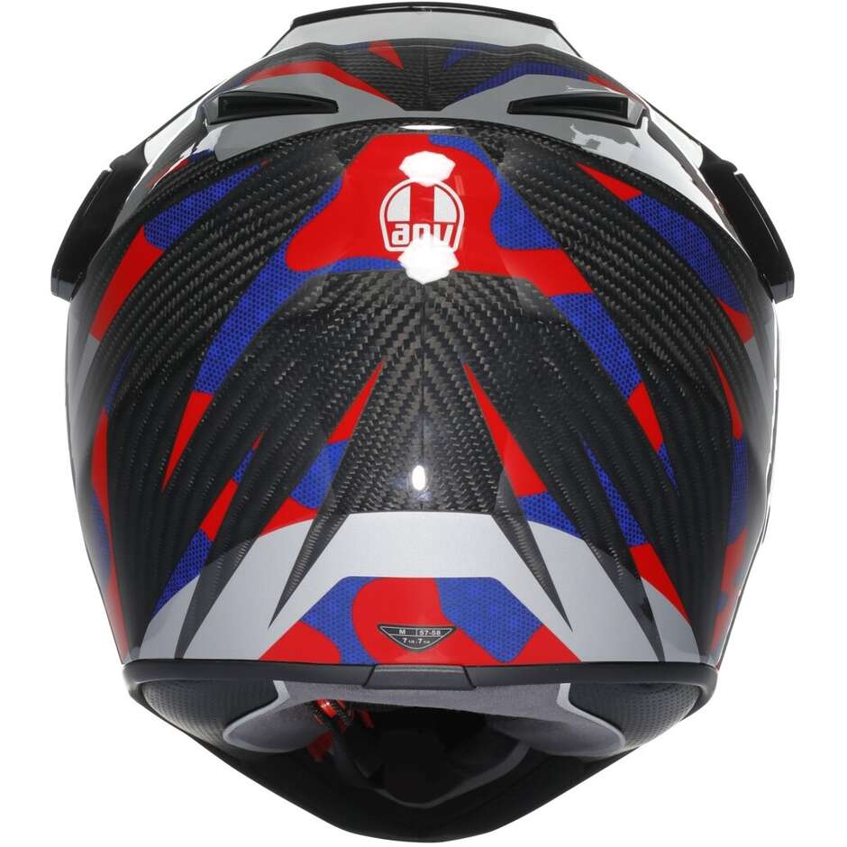 Casque de moto intégral Agv AX9 STEPPA Carbon Rouge Bleu