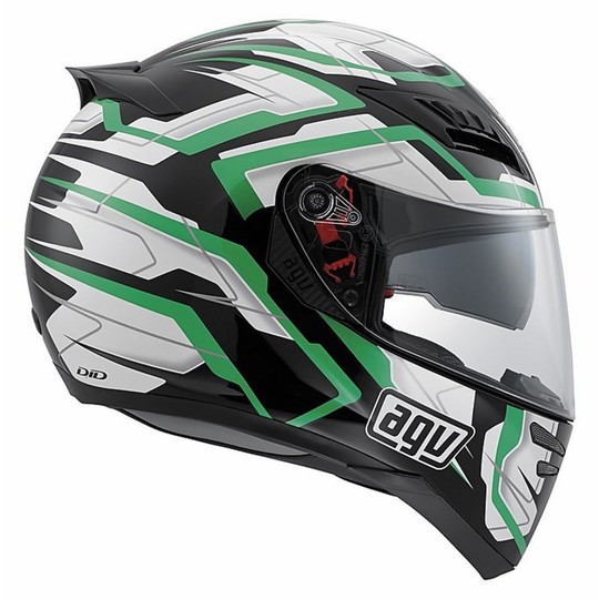 Casque de moto intégral AGV Horizon Multi Stamina Noir Blanc Vert