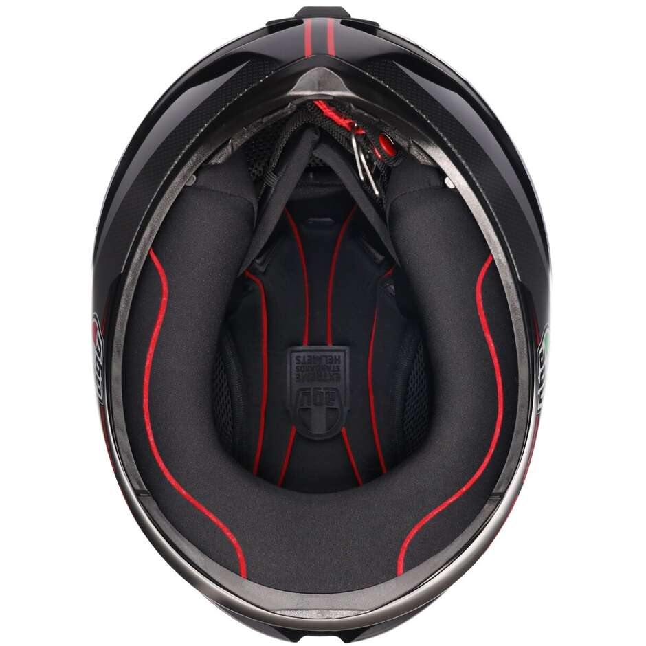 Casque de moto intégral AGV K1 S LAP noir mat gris rouge
