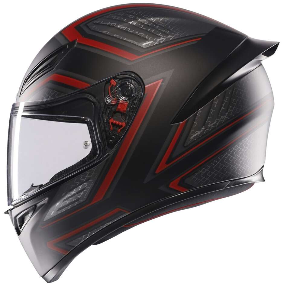 Casque de moto intégral AGV K1 S SLING noir mat rouge