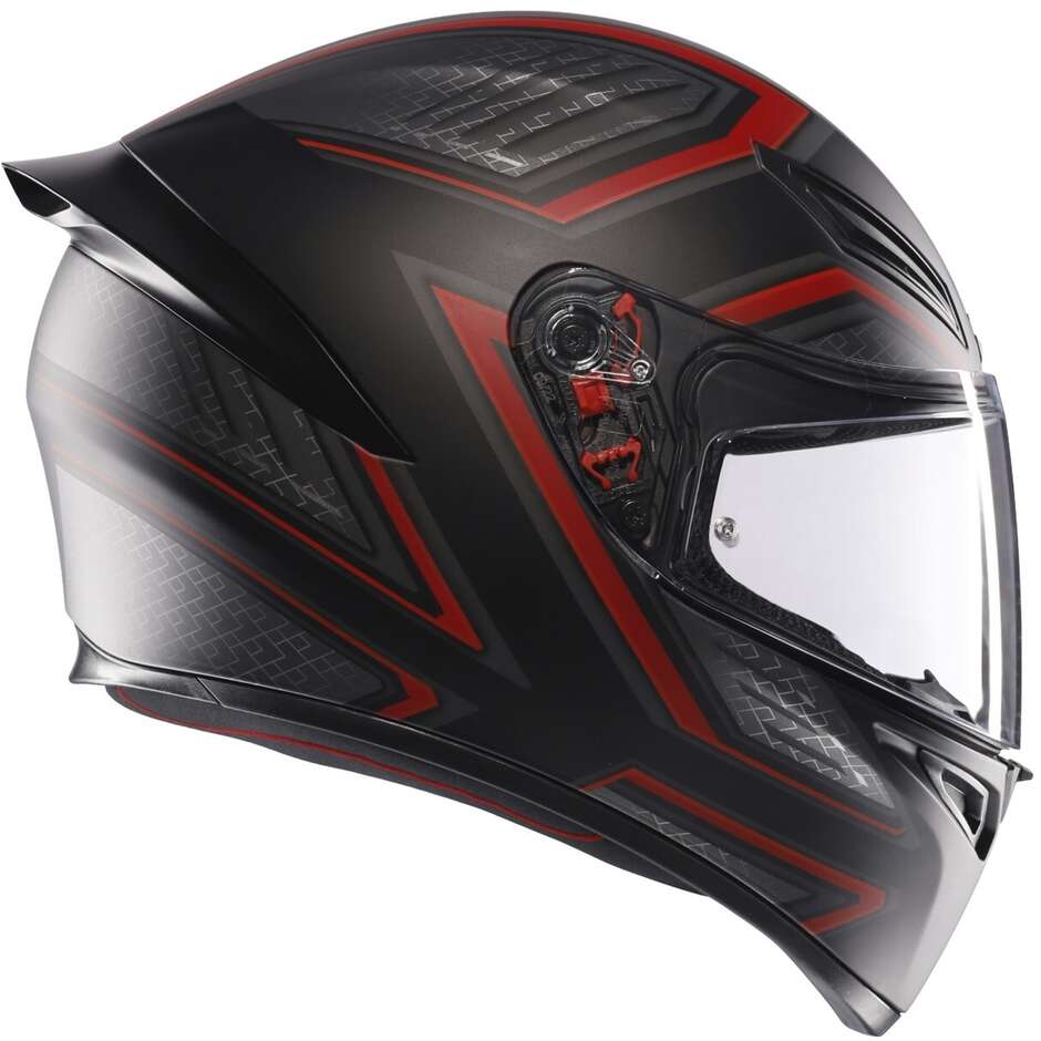 Casque de moto intégral AGV K1 S SLING noir mat rouge