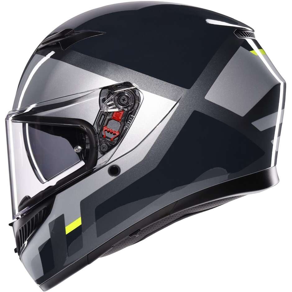 Casque de moto intégral AGV K3 SHADE gris jaune fluo