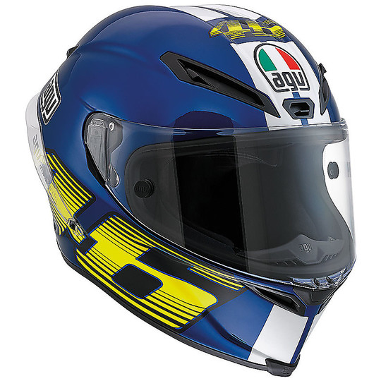 Casque de moto intégral Agv Race Corsa Replica Valentino Rossi V46 Bleu PINLOCK INCLUS