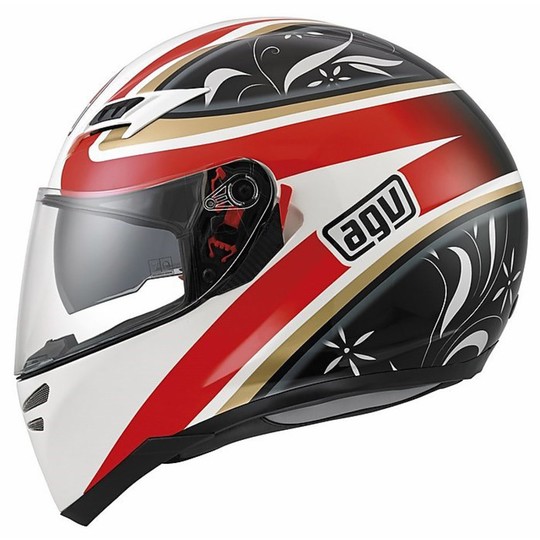 Casque de moto intégral Agv Skyline Double Visor Multi Multi Wings blanc-noir-rouge