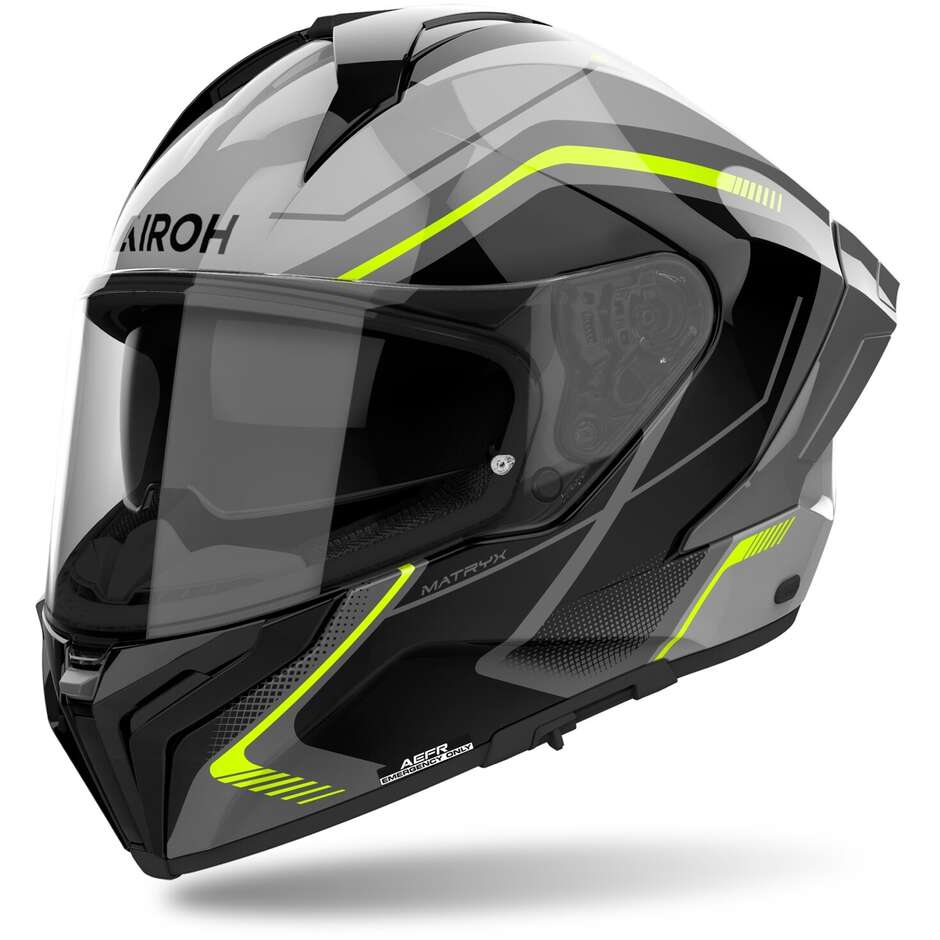 Casque de moto intégral Airoh MATRYX WIDE jaune brillant