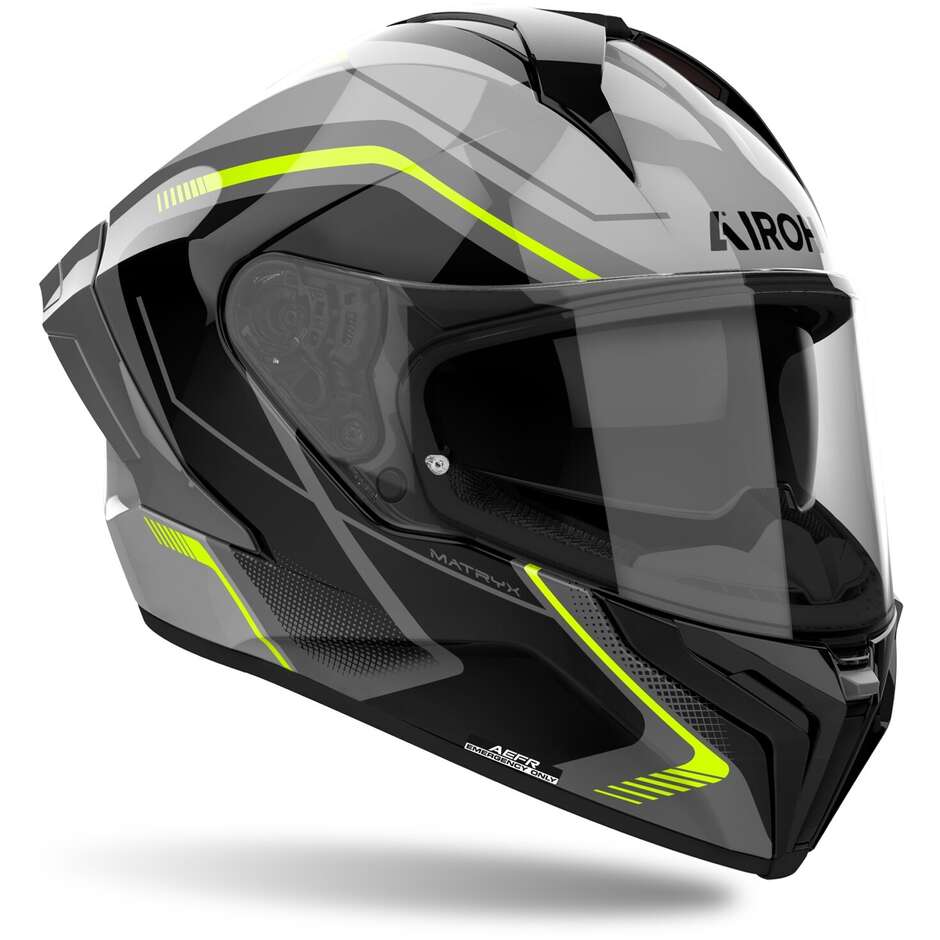 Casque de moto intégral Airoh MATRYX WIDE jaune brillant