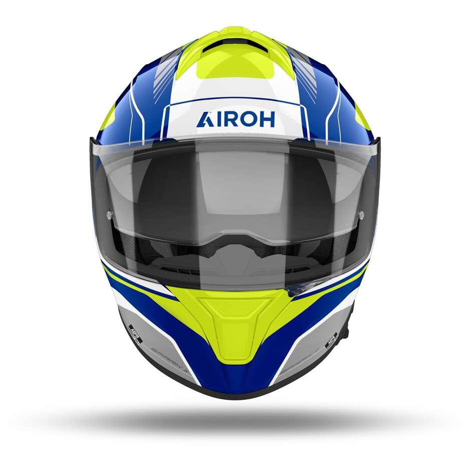Casque de moto intégral Airoh SPARK 2 CHRONO bleu jaune