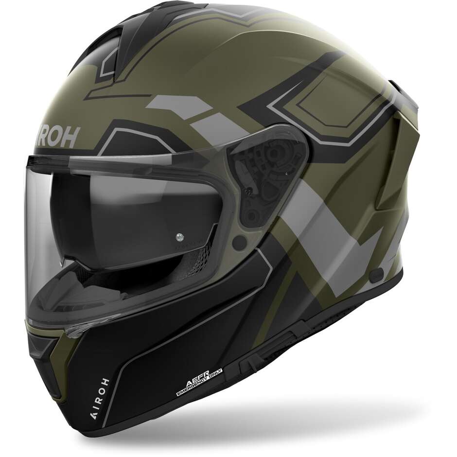 Casque de moto intégral Airoh SPARK 2 DART vert militaire mat