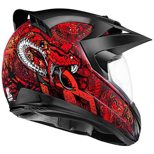 Casque de moto intégral All Road Icon Variant Cottonmouth Red