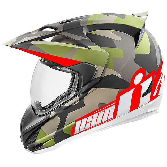 Casque de moto intégral All Road Icon Variant Deployed Camouflage