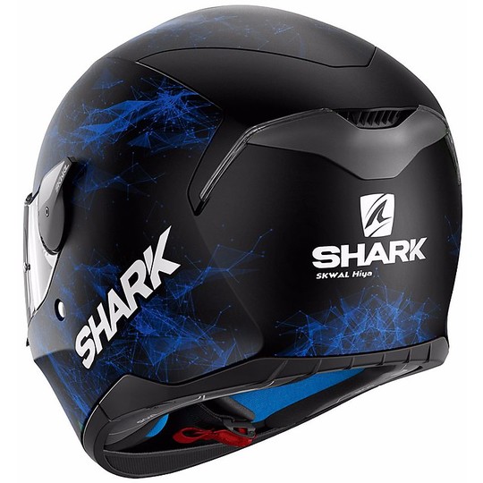 Casque de moto intégral avec Shark LED SKWAL HIYA Mat Black Blue
