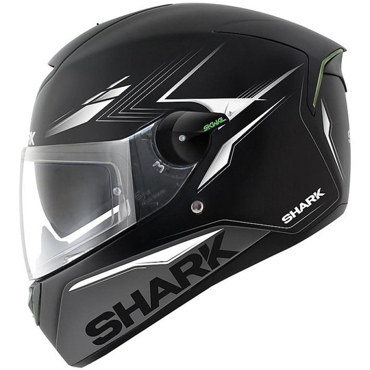 Casque de moto intégral avec Shark LED SKWAL MATADOR Noir Argent Mat Blanc