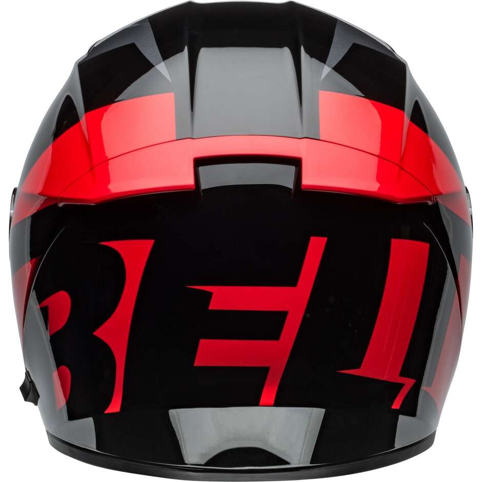 Casque de moto intégral Bell LITHIUM SHEAR gris métallisé rouge