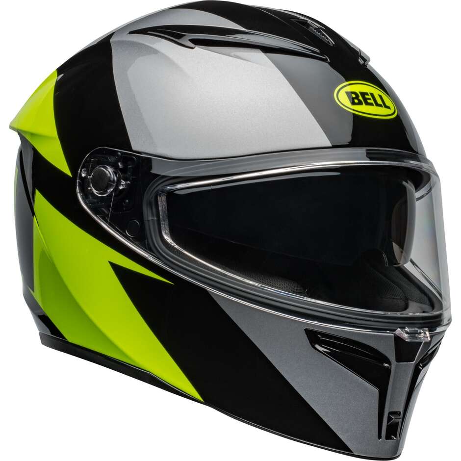 Casque de moto intégral Bell LITHIUM SHEAR gris rétine métallisé