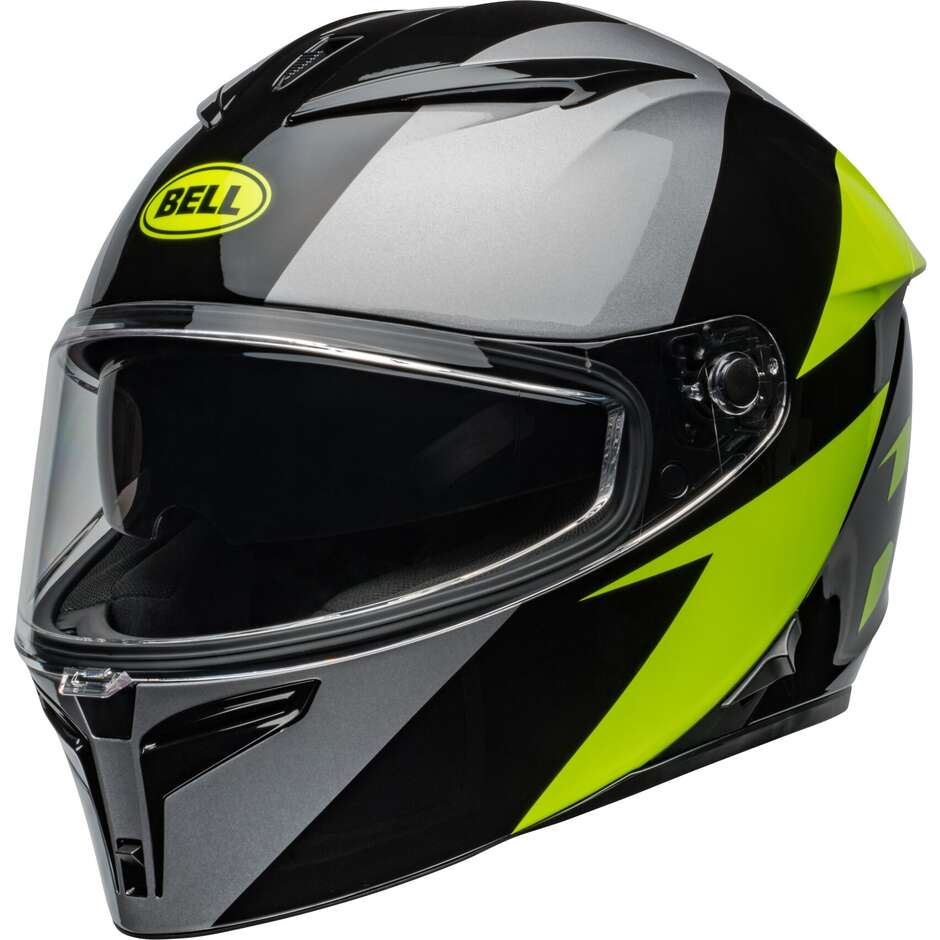 Casque de moto intégral Bell LITHIUM SHEAR gris rétine métallisé