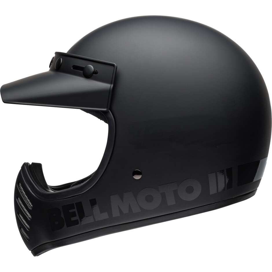 Casque de moto intégral Bell MOTO-3 CLASSIC Custom noir mat brillant