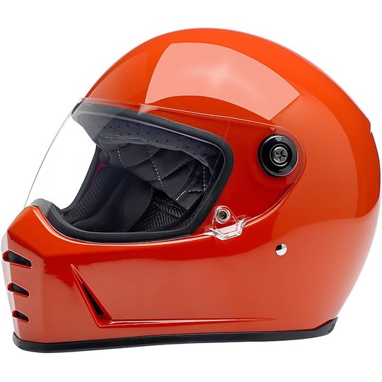 Casque de moto intégral Biltwell Model Lane Splitter Hazard Glossy Orange