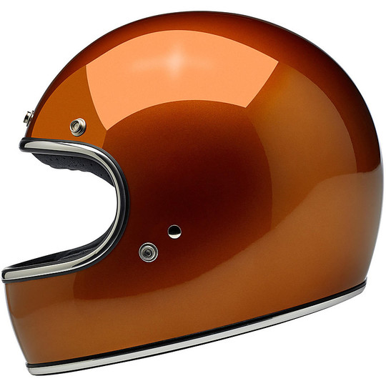 Casque de moto intégral Biltwell modèle Gringo cuivre poli