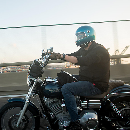 Casque de moto intégral Biltwell modèle Gringo S avec visière bleu Pacifique