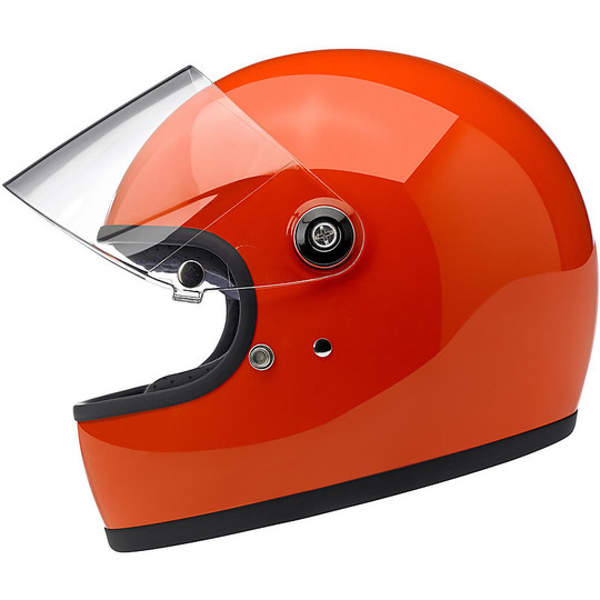 Casque de moto intégral Biltwell modèle Gringo S avec visière orange