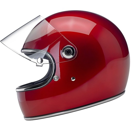 Casque de moto intégral Biltwell modèle Gringo S avec visière rouge bonbon métallisé