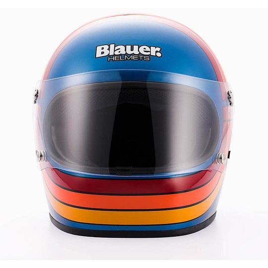 Casque de moto intégral Blauer 80'S Vintage Limited Edition Blue