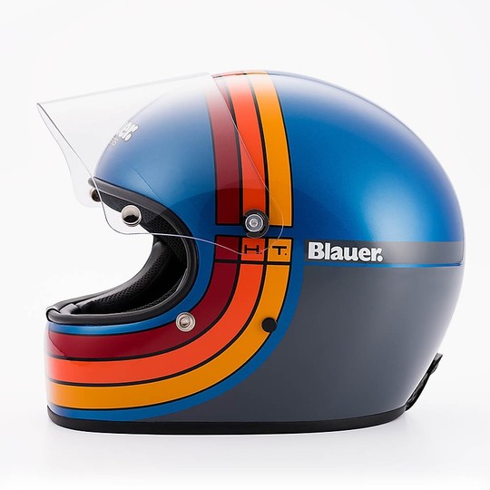 Casque de moto intégral Blauer 80'S Vintage Limited Edition Blue