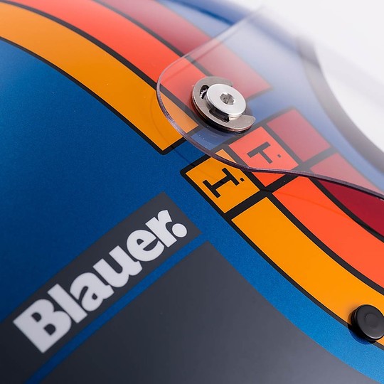 Casque de moto intégral Blauer 80'S Vintage Limited Edition Blue