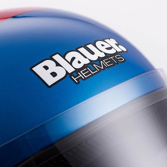 Casque de moto intégral Blauer 80'S Vintage Limited Edition Blue