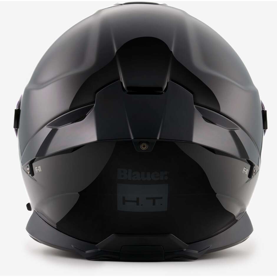Casque de moto intégral Blauer FF01 en mono visière double fibre noir brillant