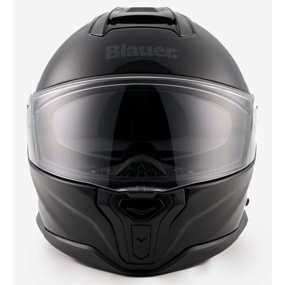 Casque de moto intégral Blauer FF01 en mono visière double fibre noir brillant