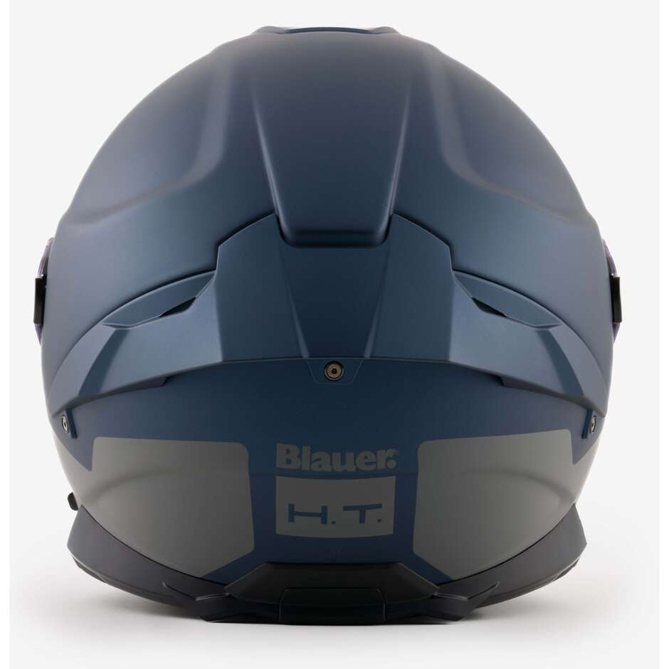 Casque de moto intégral Blauer FF01 en visière double fibre H109 bleu mat