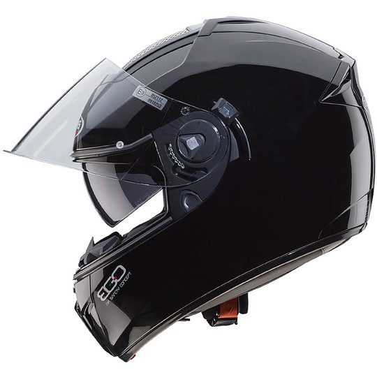 Casque de moto intégral Caberg Ego modèle noir brillant double visière