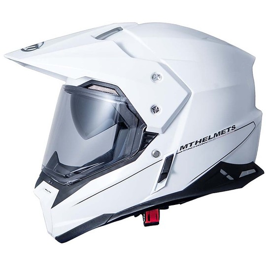 Casque de moto intégral Cross Enduro MT Casques Synchrony DuoSport SV Solid Glossy White