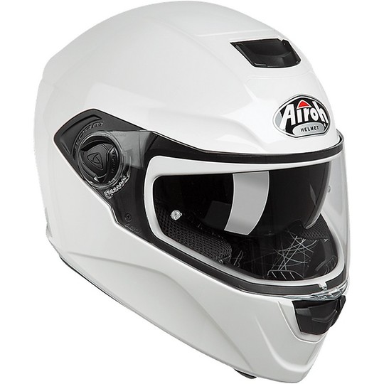 Casque de moto intégral double visière Airoh ST301 couleur blanc brillant