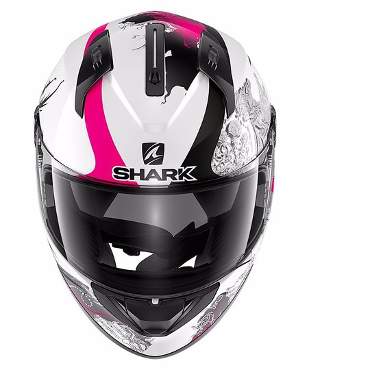 Casque de moto intégral double visière Shark Ridill 1.2 SPRING blanc noir violet