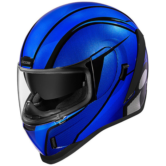 Casque de moto intégral Double Visor Icon AIRFORM Conflux Blue