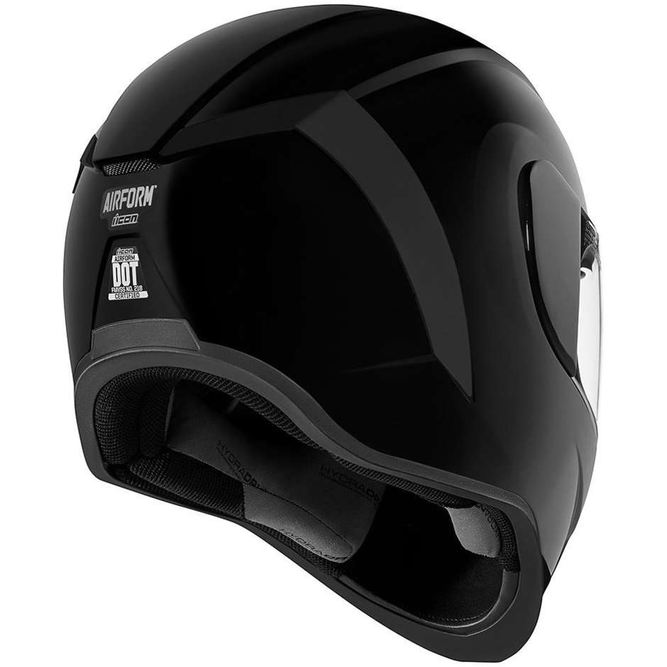 Casque de moto intégral Double Visor Icon AIRFORM Solid Glossy Black