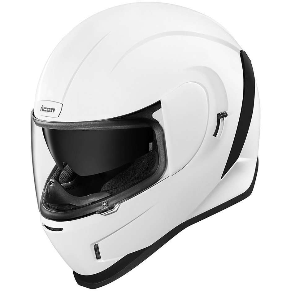 Casque de moto intégral Double Visor Icon AIRFORM Solid Glossy White