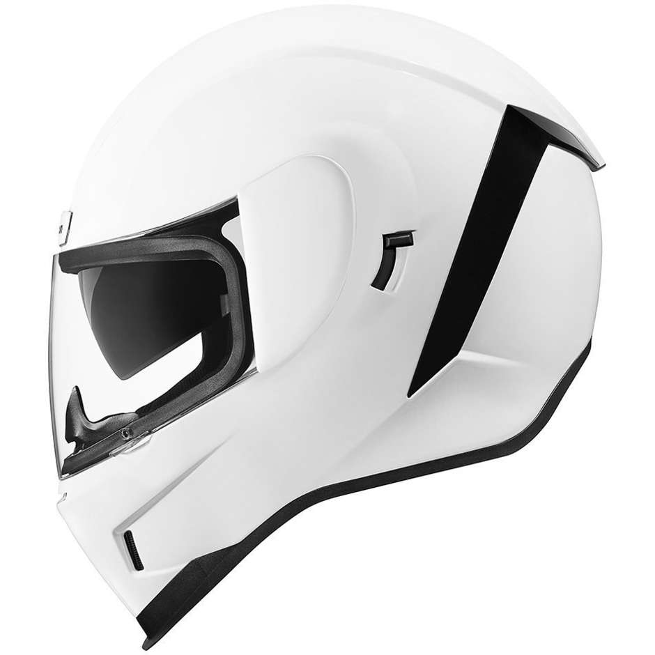 Casque de moto intégral Double Visor Icon AIRFORM Solid Glossy White