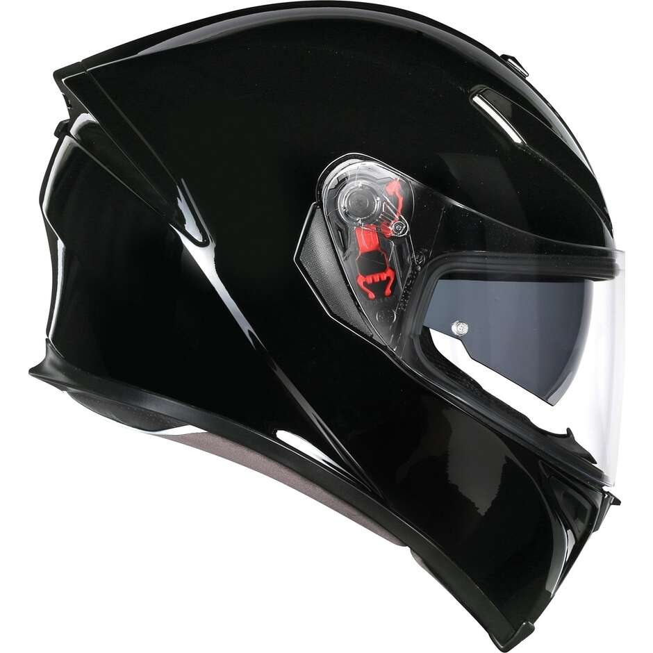 Casque de moto intégral en fibre AGV K5 S noir brillant noir