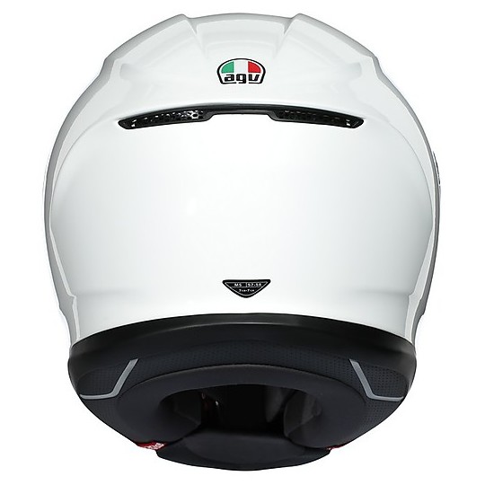 Casque de moto intégral en fibre AGV K6 Mono blanc brillant