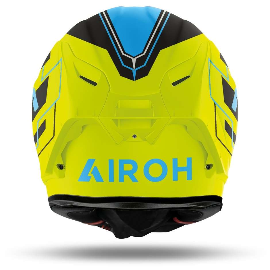Casque de moto intégral en fibre Airoh GP550 S Challenge Blue Matt Yellow
