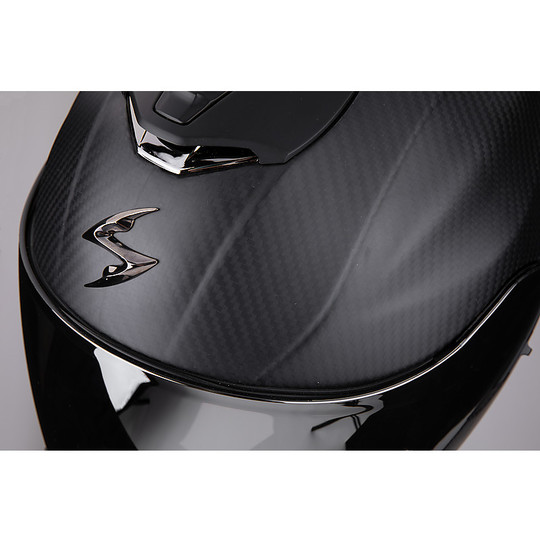Casque de moto intégral en fibre de scorpion EXO 1400 Carbon Air SOLID Matt Black