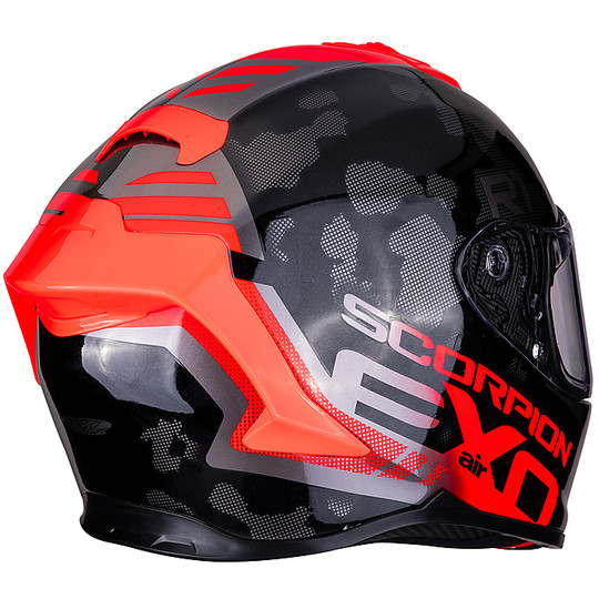 Casque de moto intégral en fibre de scorpion EXO R1 Air OGI noir rouge