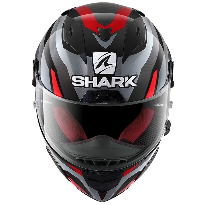 Casque de moto intégral en fibre Shark RACE-R PRO ASPY Noir Anthracite Rouge